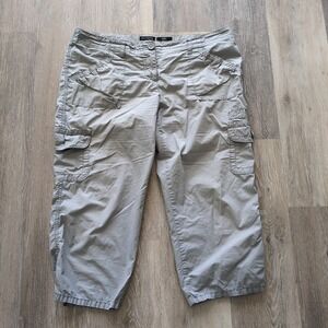 Vintage Limited Y2K Sz 14 Lt Grey Cargo Cropped Pants Skater‎ Pockets